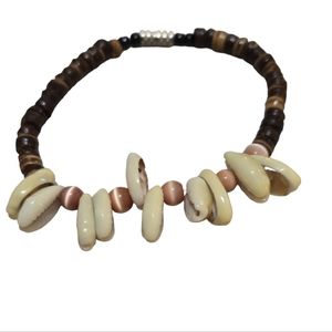 Boho Shell and Beaded Bracelet Handmade L7